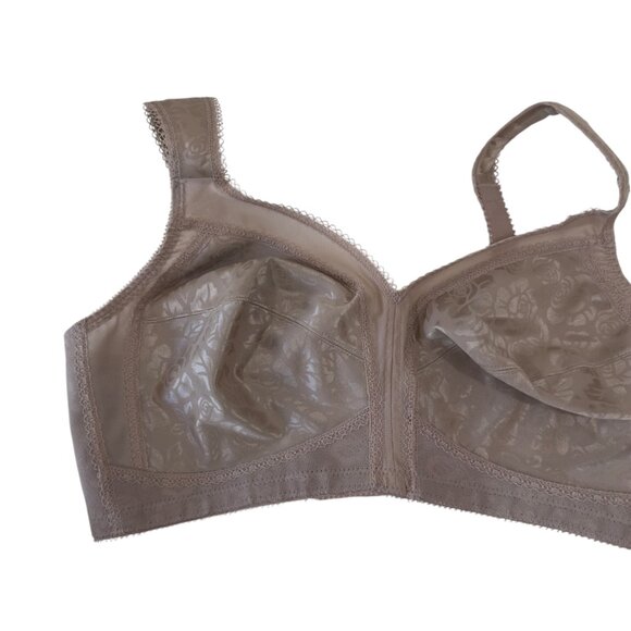 Playtex 18 Hour Women Lightweight Beige Satin Floral Wireless Bra Size 42C -4693 - Picture 2 of 14